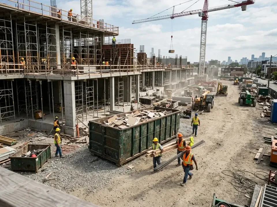 commercial-construction-site-w-002 — frequently asked questions, Low Cost Construction Dumpster Rental in Jordan, MN